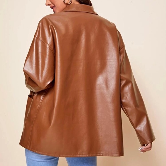 SHEIN PU Leather Coat - Picture 3 of 3